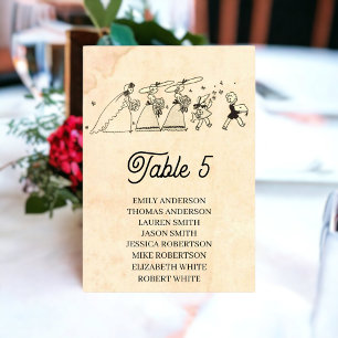 Vintage Retro Alte Brautmädchen Rustikale Hochzeit Tischnummer