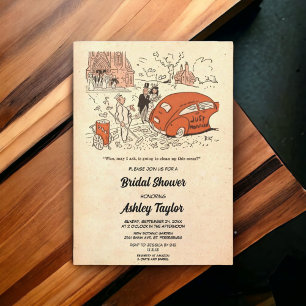 Vintage Retro Alte Funny Couple Comic Brautparty Einladung