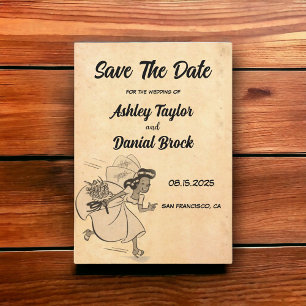 Vintage Retro alte Hochzeit speichern das Datum Einladung