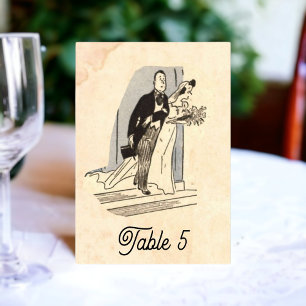 Vintage Retro Alte Illustration 50er Rustikale Hoc Tischnummer