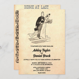 Vintage Retro Altes Comic Hochzeit Einladung