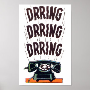 Vintage Retro Altes Klassisches Telefon Klingeln Poster