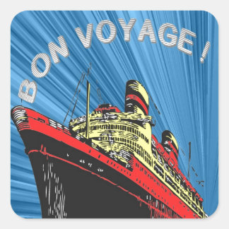 Vintage/Retro Art Deco Reisedesign Produkt Quadratischer Aufkleber