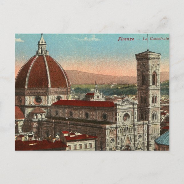 Vintage Retro Art Florenz Italien Postkarte (Vorderseite)