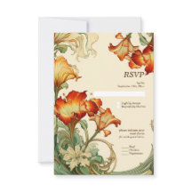 Vintage Retro Art Nouveau Botanische RSVP