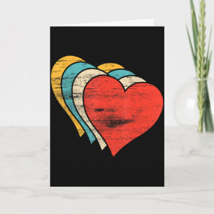 Vintage Retro Art Valentinstag Herzen abgenutzt Karte