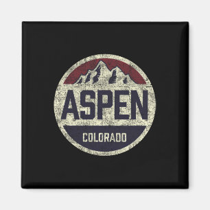 Vintage Retro Aspen Colorado Berg Kreis Skifahren Magnet