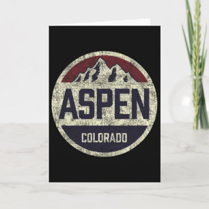 Vintage Retro Aspen Colorado Mountain Circle Skifa Karte