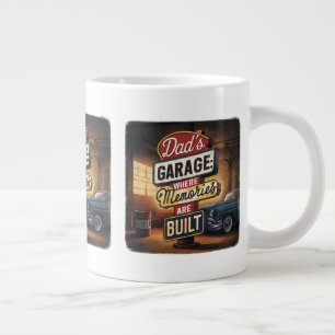 Vintage Retro-Automobilschild 'Dad's Garage' Jumbo-Tasse
