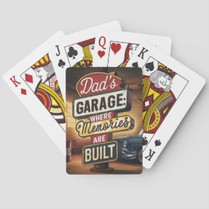 Vintage Retro-Automobilschild 'Dad's Garage' Spielkarten