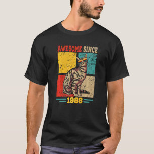 Vintage Retro Awesome Seit 1986 36. Geburtstag Kat T-Shirt