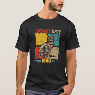 Vintage Retro Awesome Seit 1989 33. Geburtstag Kat T-Shirt