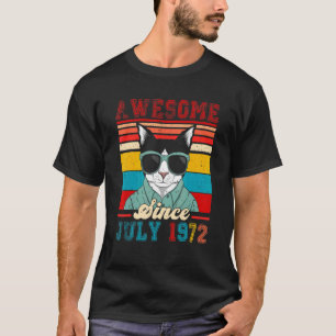 Vintage Retro Awesome seit Juli 1972 Süße Katze 50 T-Shirt
