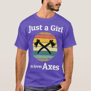 Vintage Retro Axtwerfendes Mädchen Axtwerfer Beil T-Shirt