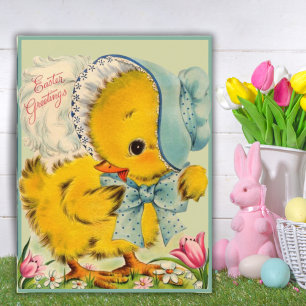 Vintage Retro Baby-Küken Ostergrüße Feiertagspostkarte