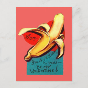 Vintage Retro-Bananen-Valentinstagskarte Feiertagspostkarte