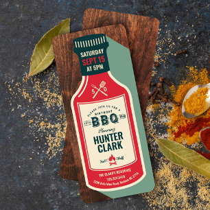 Vintage Retro Barbeque-Sauce-Flasche Geburtstag Einladung
