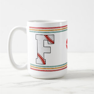 Vintage Retro Baseball Buchstabe F abgenutzt Kaffeetasse