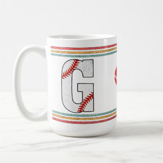 Vintage Retro Baseball Buchstabe G Old School Kaffeetasse