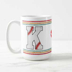 Vintage Retro Baseball-Buchstabe K Design Kaffeetasse