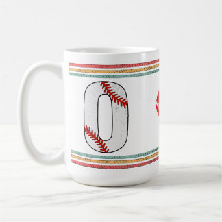Vintage Retro Baseball Buchstabe O abgenutzt Kaffeetasse