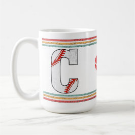 Vintage Retro Baseball Letter C Typography Kaffeetasse