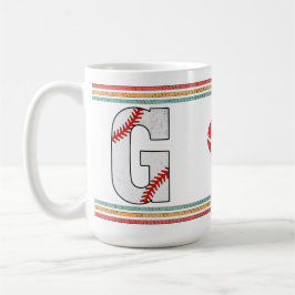 Vintage Retro Baseball Letter G Old School Kaffeetasse