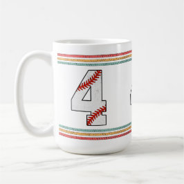 Vintage Retro Baseball Nummer 4 Klassiker Kaffeetasse
