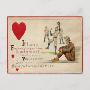 Vintage Retro Baseball Valentinstagskarte Feiertagspostkarte