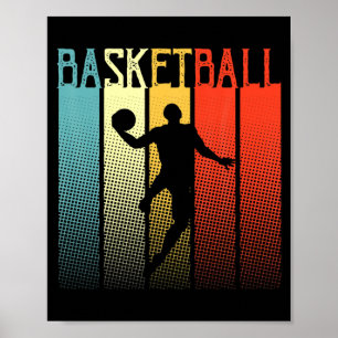 Vintage Retro Basketballspieler für Männer Jungen Poster