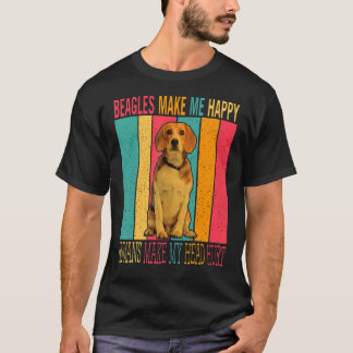 Vintage Retro-Beagles machen glücklichen Menschen  T-Shirt
