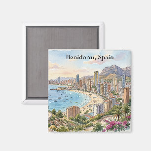 Vintage Retro Benidorm Spanien Costa Blanca Urlaub Magnet