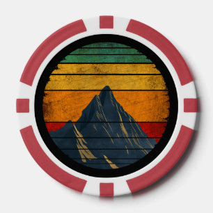 Vintage Retro Bergsteigen Wandern Bergsteiger Pokerchips