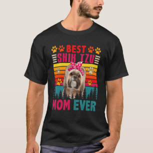 Vintage Retro Best Shih Tzu Mama je Niedlicher Dog T-Shirt