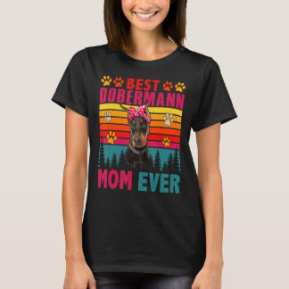Vintage Retro Beste Dobermann-Mama je Niedliche Hu T-Shirt