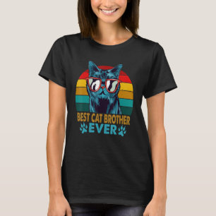 Vintage Retro Beste Katze Bruder je Vater Katze T-Shirt