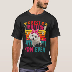 Vintage Retro Beste maltesische Mama je Niedlicher T-Shirt