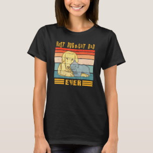 Vintage Retro Bester Hund Katze Vater jemals Katze T-Shirt
