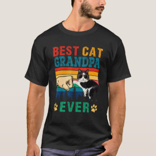 Vintage Retro Bester Katzen-Opa überhaupt Lustige T-Shirt