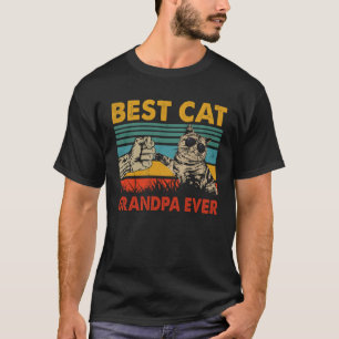 Vintage Retro Bester Katzengroßvater Frohen Vatert T-Shirt