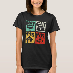 Vintage Retro Bester Katzenvater überhaupt passend T-Shirt