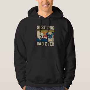 Vintage Retro Bester Pug-Papa Aller Zeiten Cooler Hoodie
