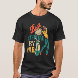 Vintage Retro Bester Stiefvater von Par Golf Spiel T-Shirt