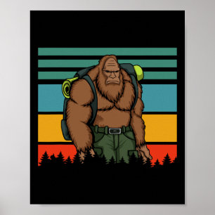 Vintage Retro Bigfoot-Kostüm Wandern passend Fami Poster