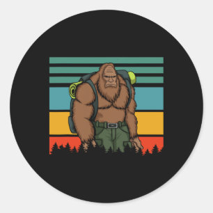 Vintage Retro Bigfoot-Kostüm Wandern passend Fami Runder Aufkleber