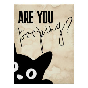 Vintage Retro Black Cat "Are You Kack" Poster
