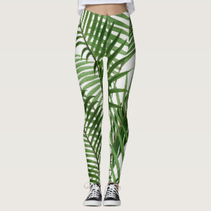Vintage Retro-Blätter für Wasserfarbenpalme Leggings