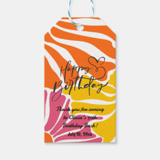 Vintage Retro-Blume Elegant & farbenfroh Geburtsta Geschenkanhänger