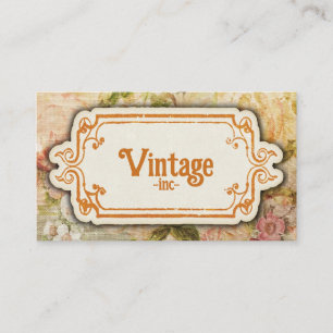 vintage retro Blumenmuster Visitenkarte
