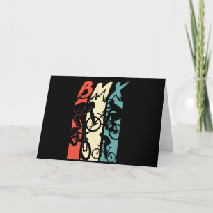 Vintage Retro BMX Bike Rider Freestyle Stunt Biker Karte